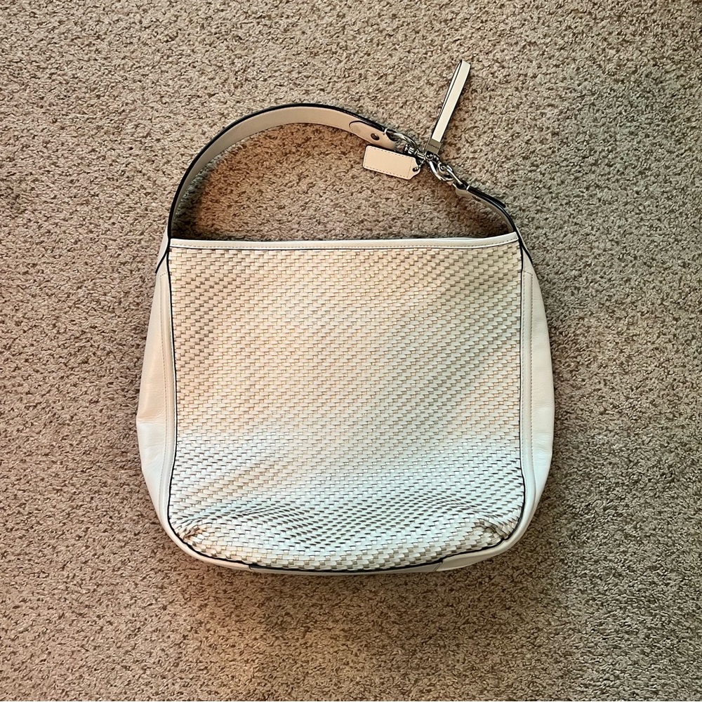 White & gold COACH shoulder bag